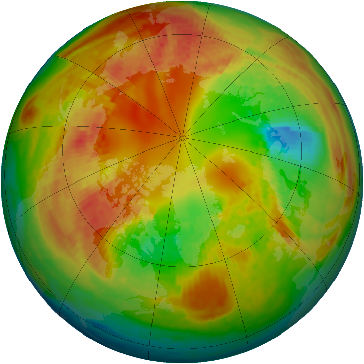 Arctic ozone map for 21 February 2003